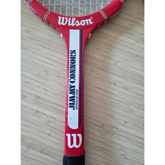 RARE Set of 2 Vintage Wilson Wooden Tennis Rackets Chris Evert & Jimmy Connors - Picture 2 of 6